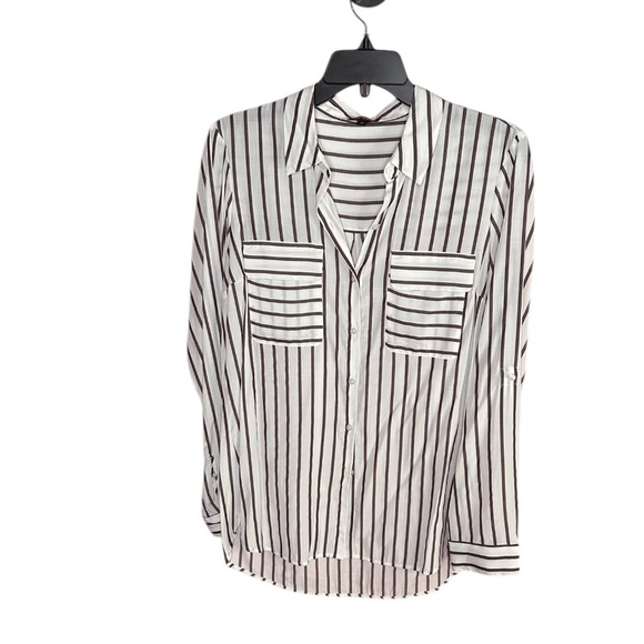 Express The City Shirt Striped Button Down Lightweight, Size Medium - Picture 3 of 5